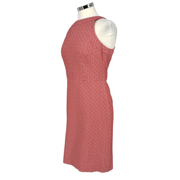 Ann Taylor Coral Pink Patterned Sleeveless Sheath Dress Size 6 - Picture 6 of 12